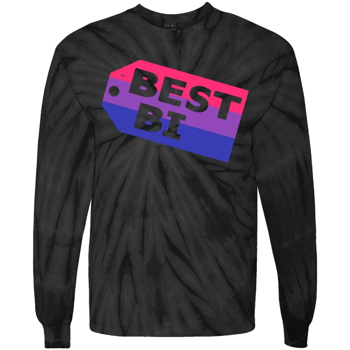 Bi Striped Best Bi, Distressed Relaxed Fit Tie-Dye Long Sleeve Shirt