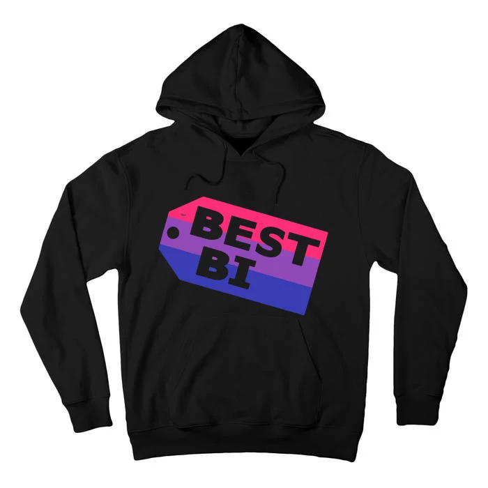 Bi Striped Best Bi, Distressed Relaxed Fit Tall Hoodie