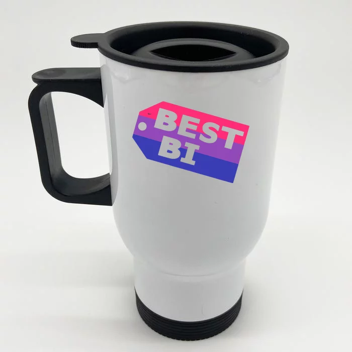 Bi Striped Best Bi, Distressed Relaxed Fit Front & Back Stainless Steel Travel Mug