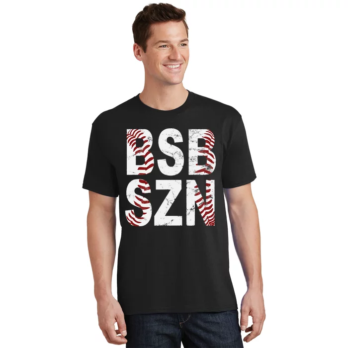 BSB SZN Baseball Season Distressed T-Shirt