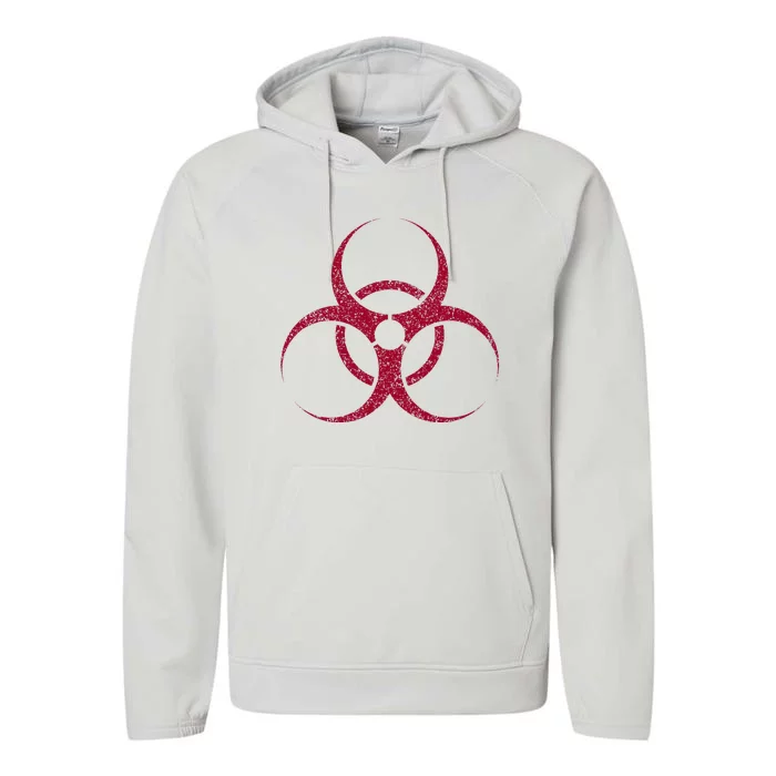 Biohazard Symbol Biological Hazard Warning Sign Performance Fleece Hoodie