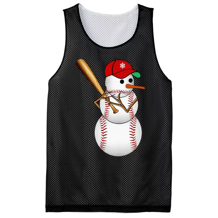 Baseball Snowman Balls Snow Christmas Xmas Gifts Mesh Reversible Basketball Jersey Tank