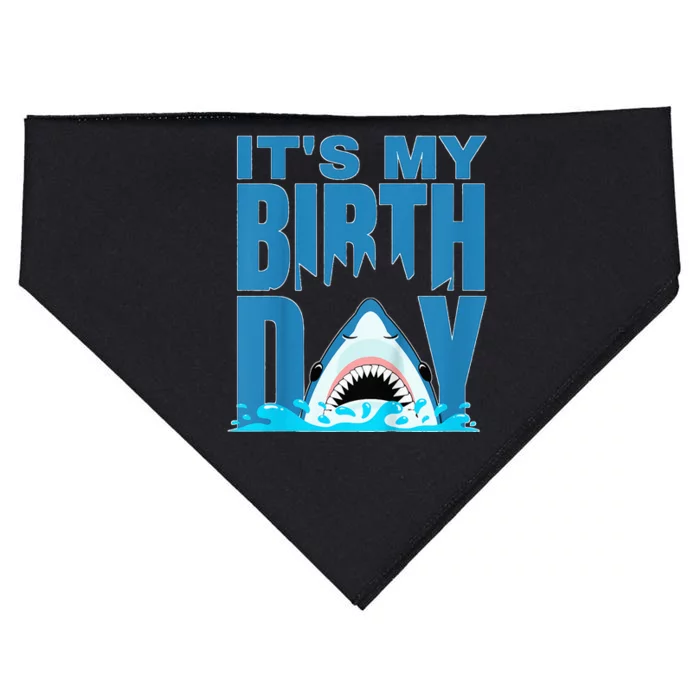 Blue Shark Birthday Shark Bite Its My Birthday USA-Made Doggie Bandana