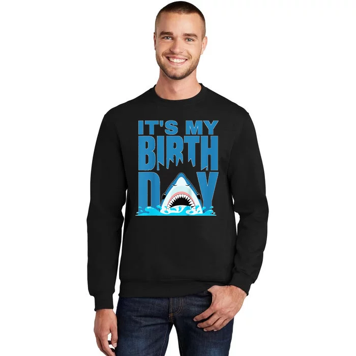 Blue Shark Birthday Shark Bite Its My Birthday Sweatshirt