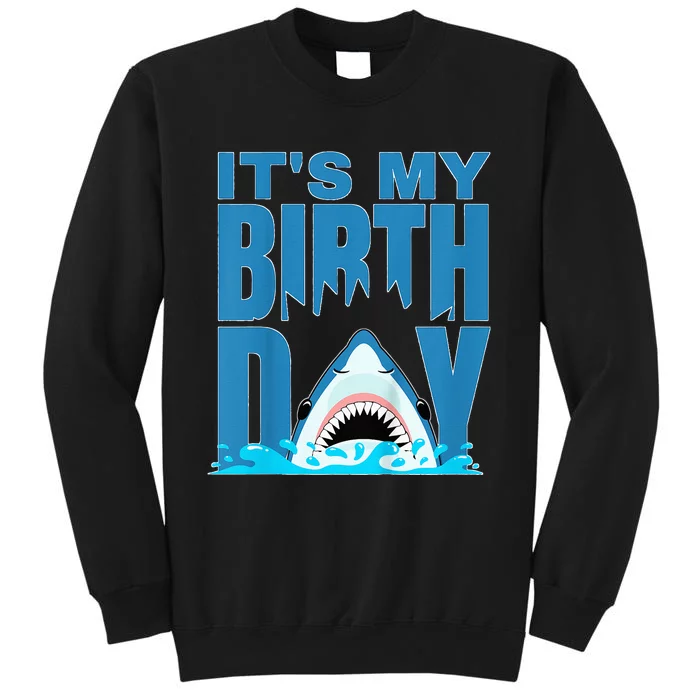 Blue Shark Birthday Shark Bite Its My Birthday Sweatshirt