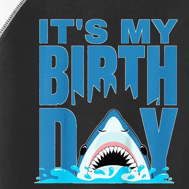 Blue Shark Birthday Shark Bite Its My Birthday Toddler Fine Jersey T-Shirt