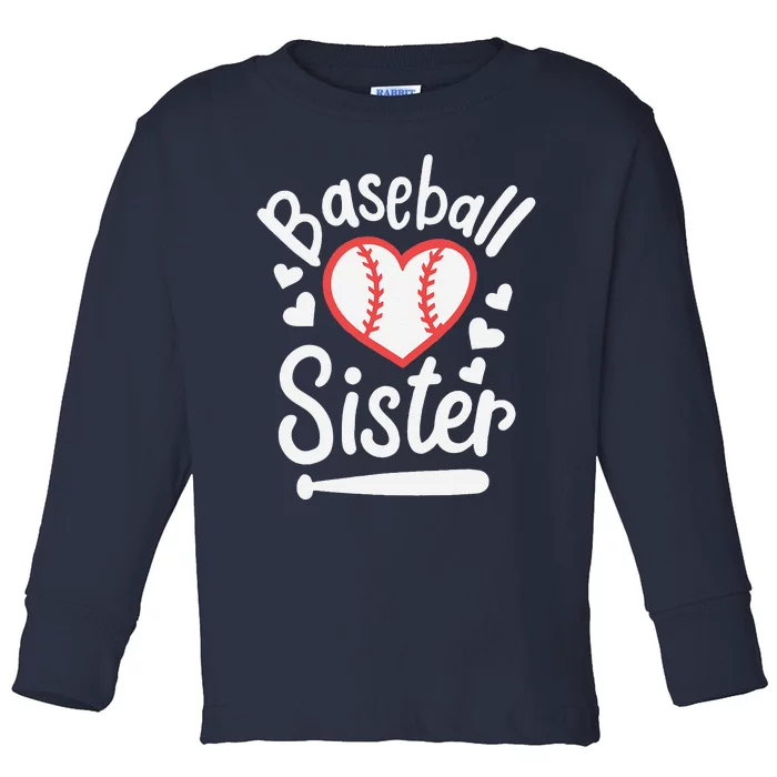 Baseball Sister Toddler Long Sleeve Shirt