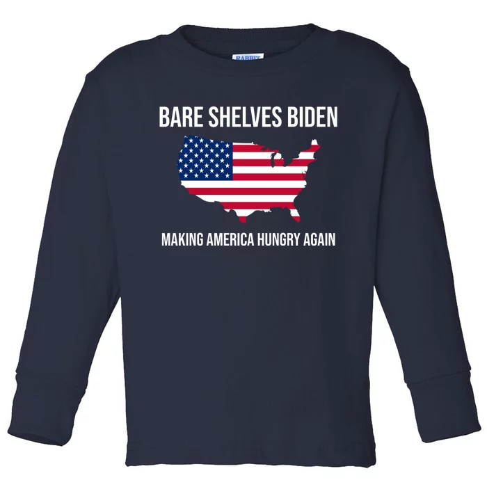 Bare Shelves Biden #EmptyShelvesJoe Toddler Long Sleeve Shirt