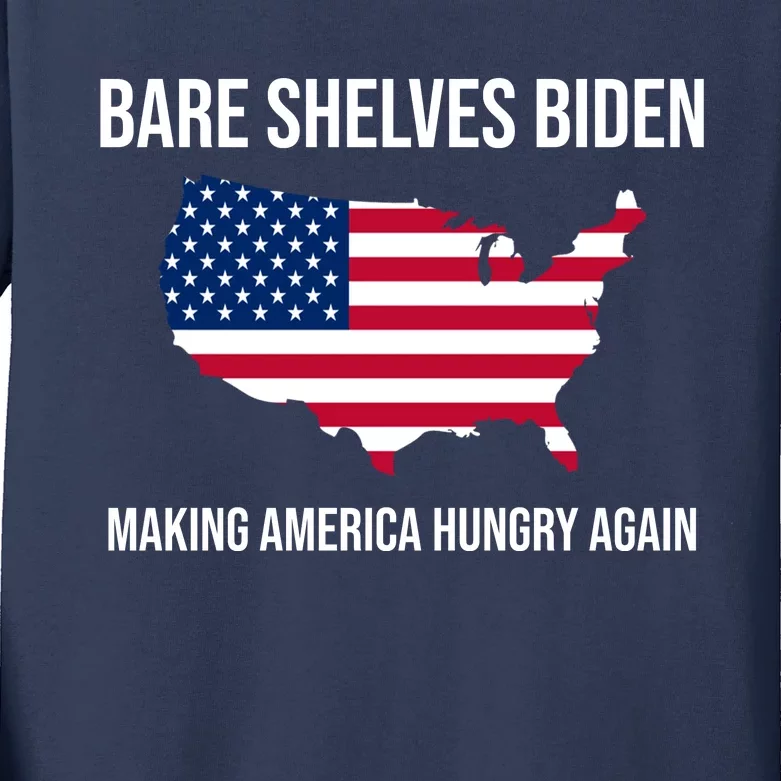 Bare Shelves Biden #EmptyShelvesJoe Kids Long Sleeve Shirt