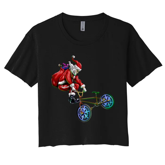 BMX Santa Women's Crop Top Tee