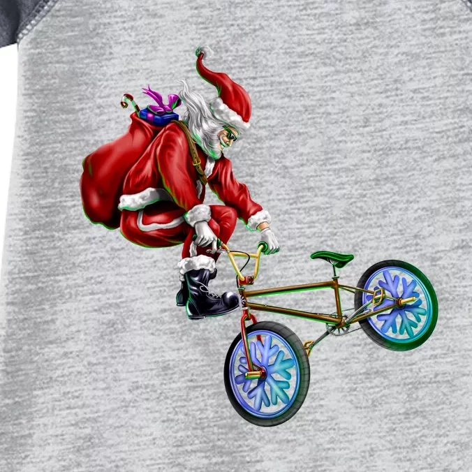 BMX Santa Infant Baby Jersey Bodysuit