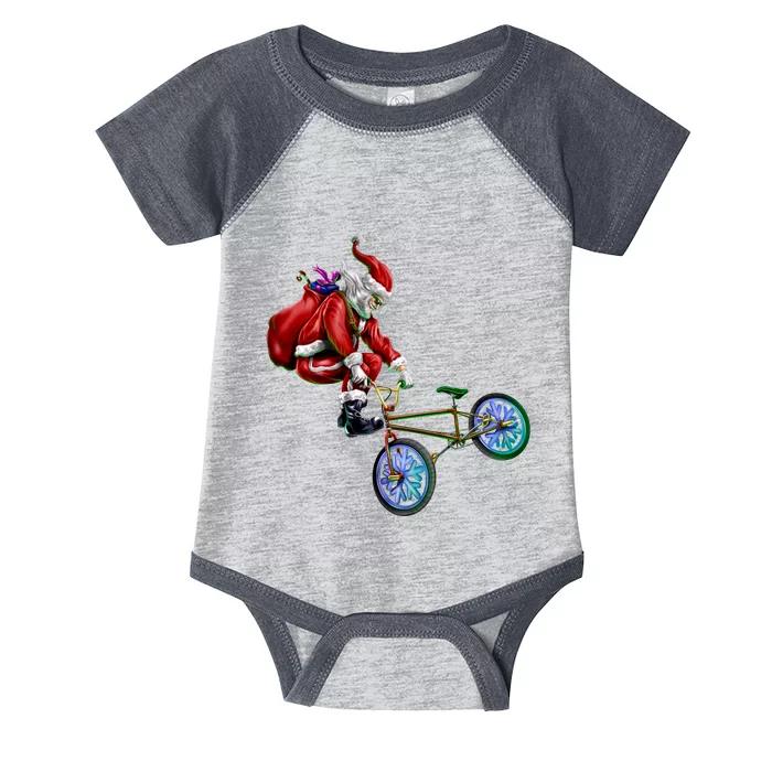 BMX Santa Infant Baby Jersey Bodysuit