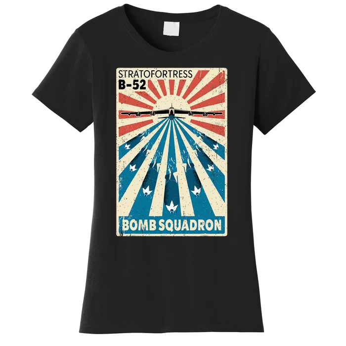 B52 Stratofortress Bomber Vintage Bomb Squadron Poster Women's T-Shirt