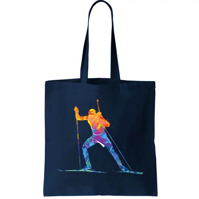 Biathlete Skiing Biathlon Tote Bag