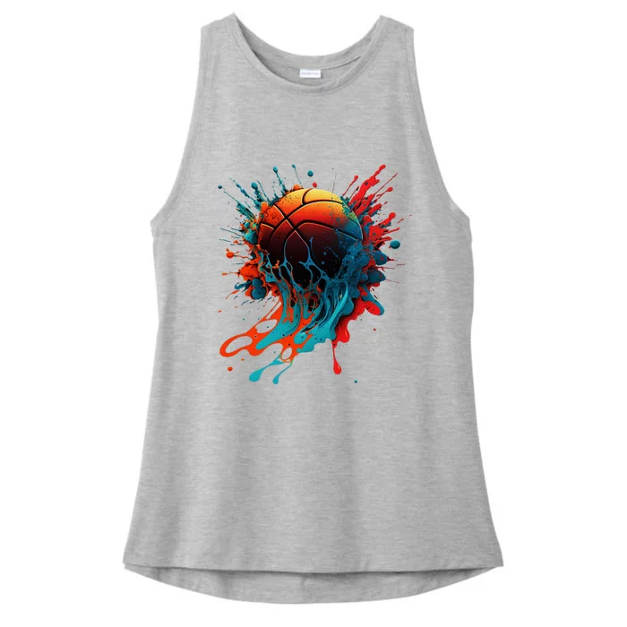 Basketball Splash Baller Basketball Player Team Player Ladies Tri-Blend Wicking Tank