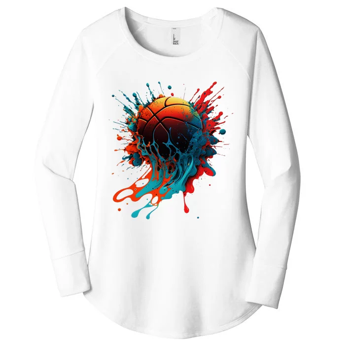 Basketball Splash Baller Basketball Player Team Player Women's Perfect Tri Tunic Long Sleeve Shirt