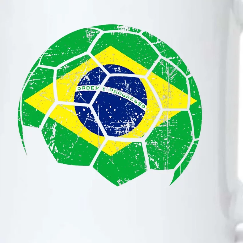 Brazil Soccer Ball Flag Jersey Black Color Changing Mug