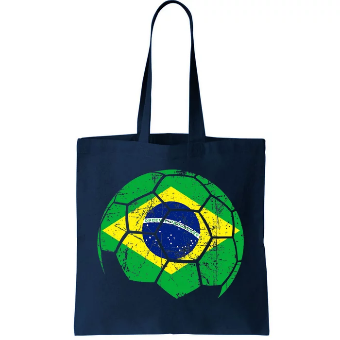 Brazil Soccer Ball Flag Jersey Tote Bag