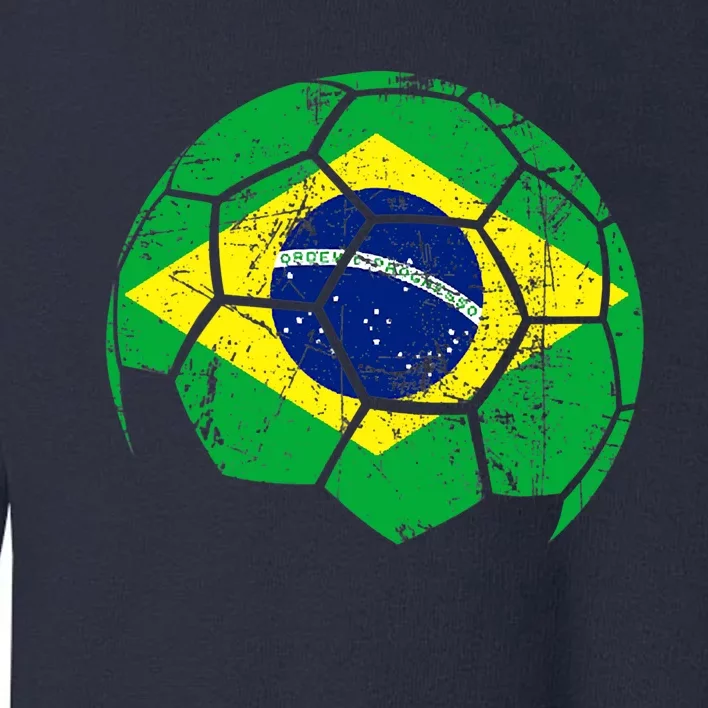 Brazil Soccer Ball Flag Jersey Toddler Sweatshirt