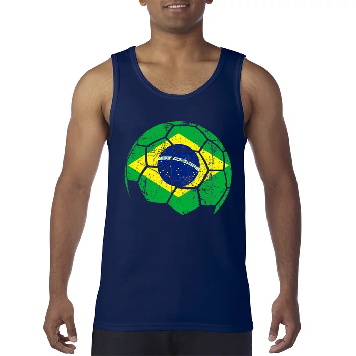 Brazil Soccer Ball Flag Jersey Tank Top