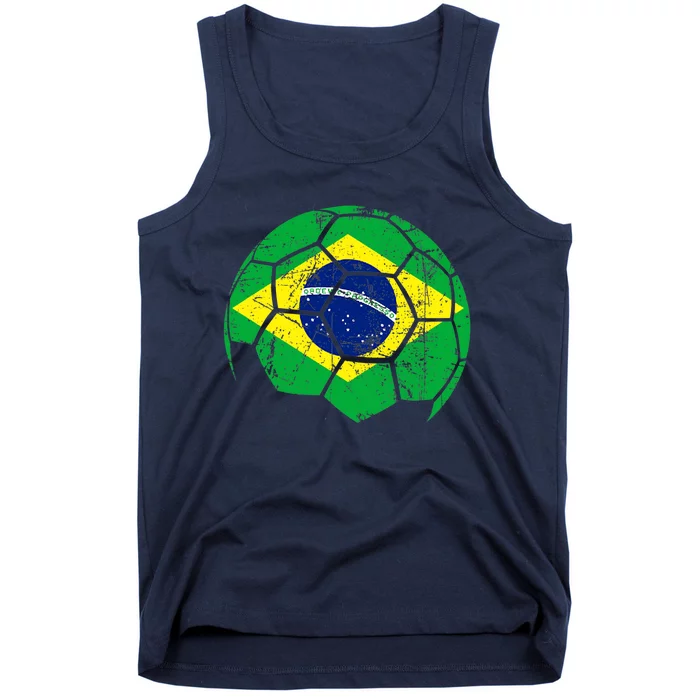 Brazil Soccer Ball Flag Jersey Tank Top