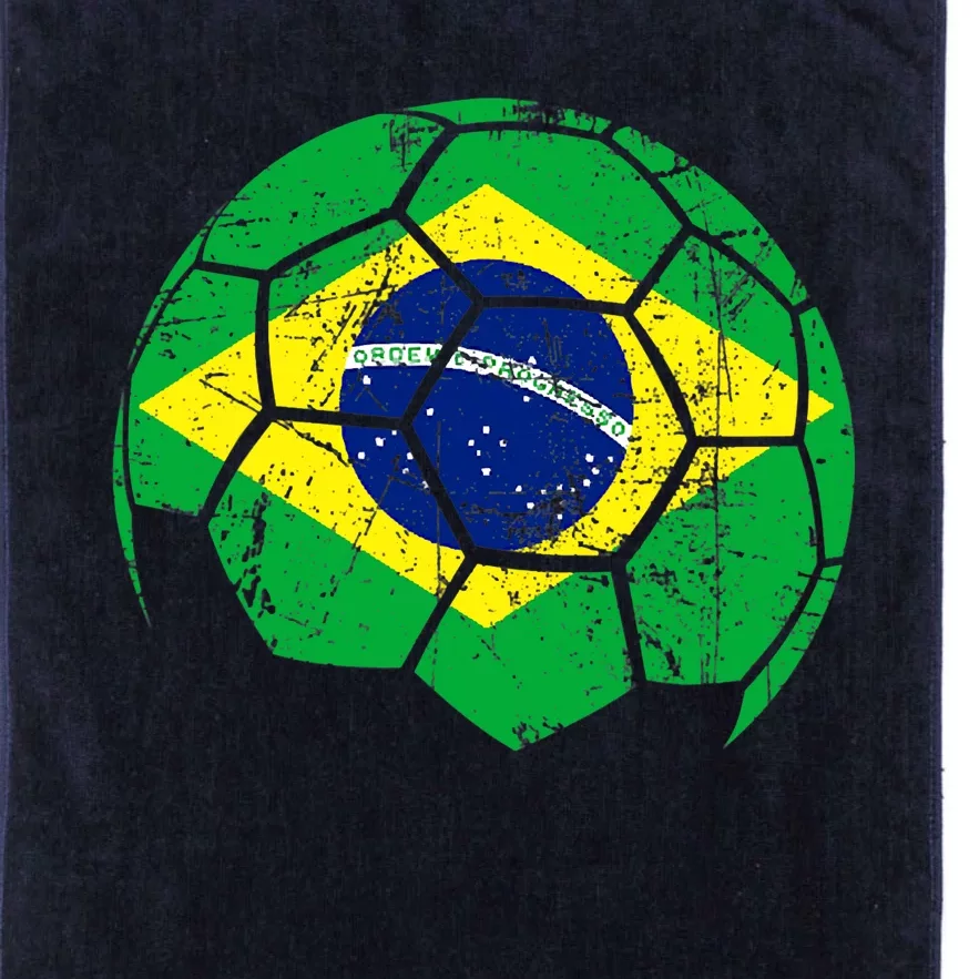 Brazil Soccer Ball Flag Jersey Platinum Collection Golf Towel