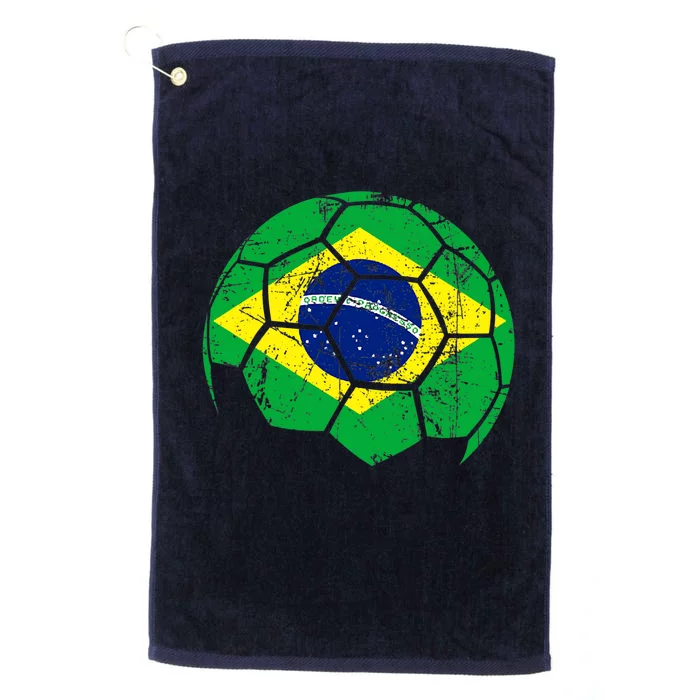 Brazil Soccer Ball Flag Jersey Platinum Collection Golf Towel