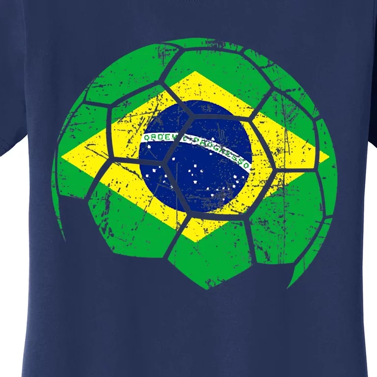 Brazil Soccer Ball Flag Jersey Women's T-Shirt