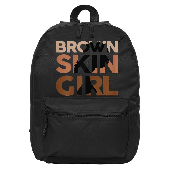 Brown Skin Black Juneteenth Melanin Queen Afro 16 in Basic Backpack