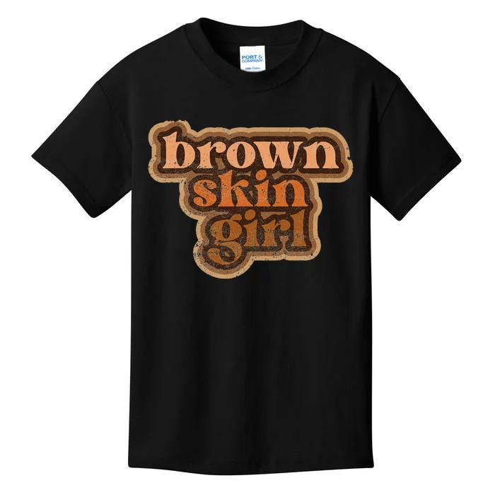 Brown Skin  Black Woman Melanin BHM Kids T-Shirt