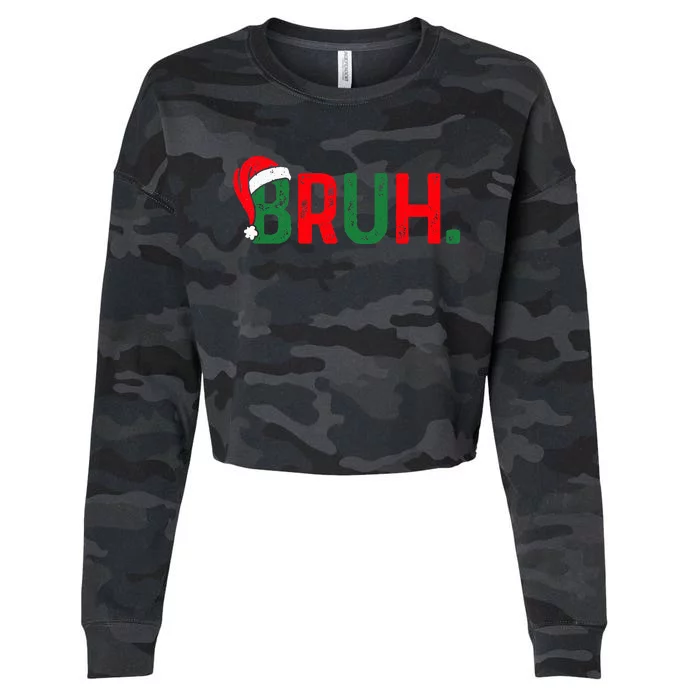 Bruh Saying Bro Ns Christmas Pajamas Xmas Cropped Pullover Crew