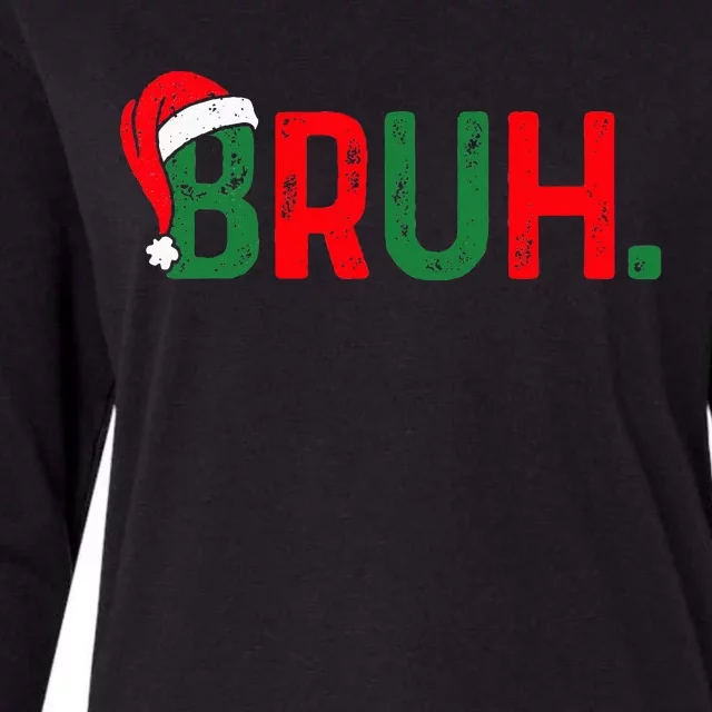 Bruh Saying Bro Ns Christmas Pajamas Xmas Womens Cotton Relaxed Long Sleeve T-Shirt