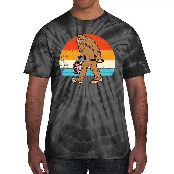 Bigfoot Sasquatch Bbq Retro Barbecue Grilling Tie-Dye T-Shirt