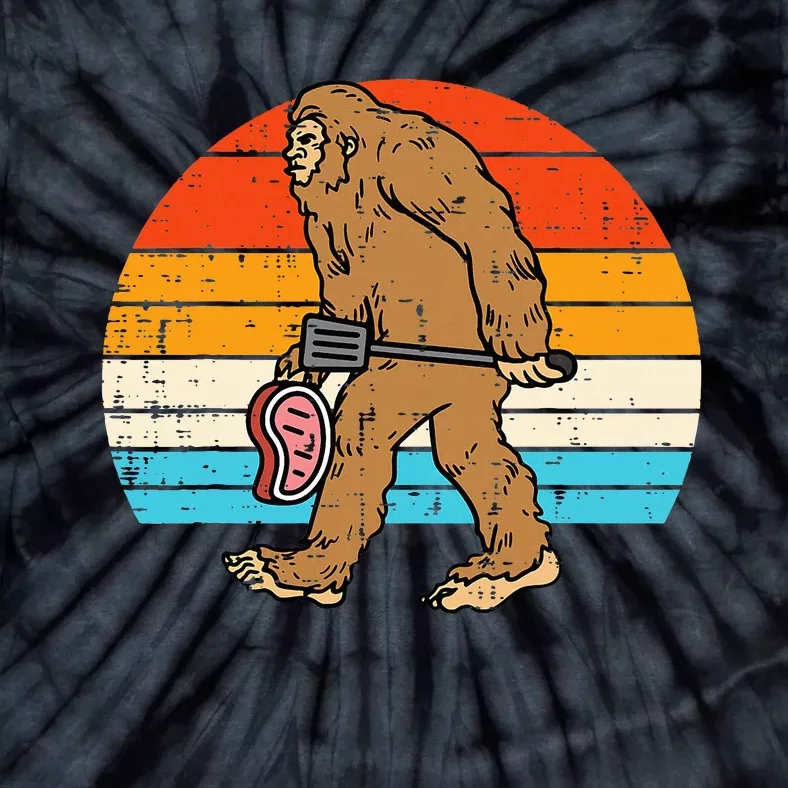 Bigfoot Sasquatch Bbq Retro Barbecue Grilling Tie-Dye T-Shirt