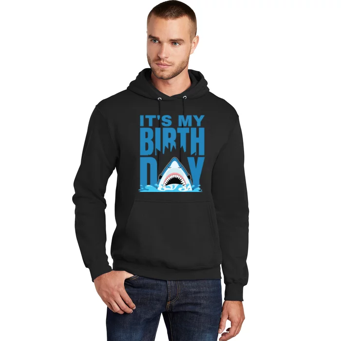 Blue Shark Birthday Shark Bite Its My Birthday Hoodie