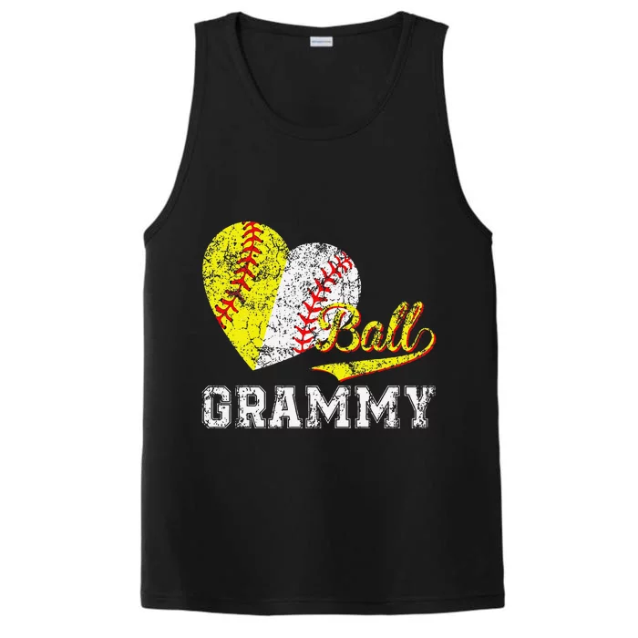 Baseball Softball Ball Heart Grammy Mother's Day Performance Tank