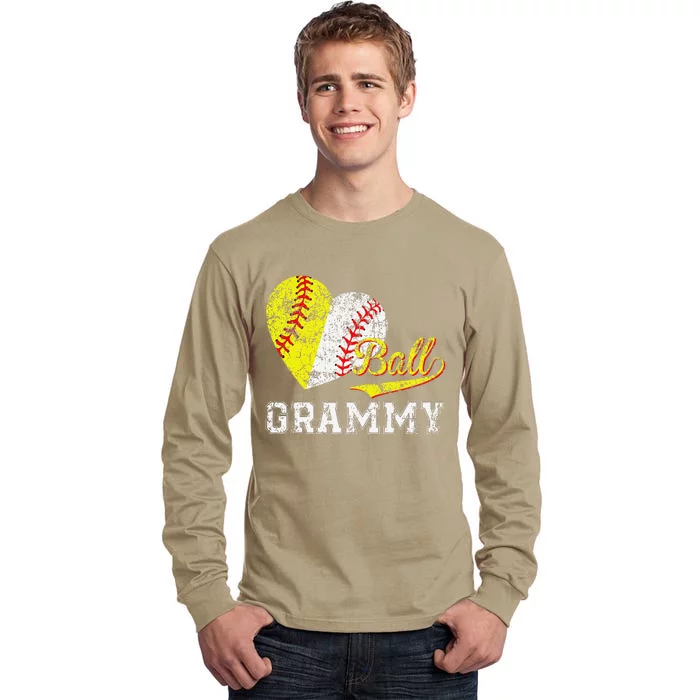 Baseball Softball Ball Heart Grammy Mother's Day Tall Long Sleeve T-Shirt