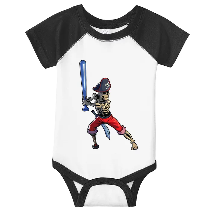 Baseball Skeleton Boy Pirate Baseball Halloween Infant Baby Jersey Bodysuit