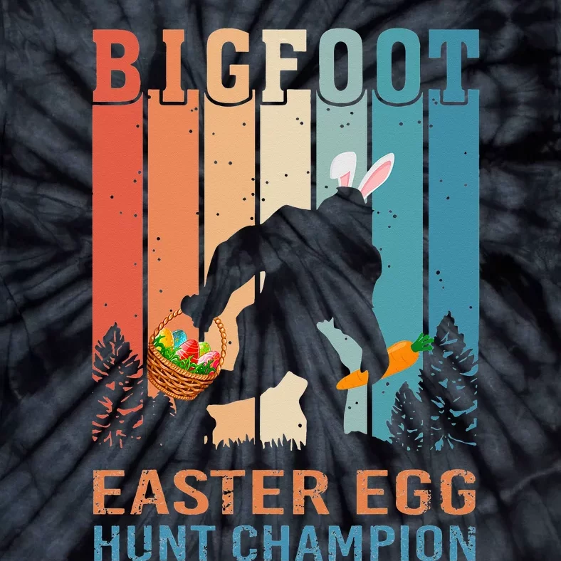 Bigfoot Sasquatch Bunny Egg Easter Day Tie-Dye T-Shirt