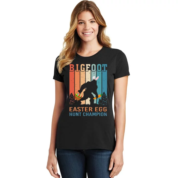 Bigfoot Sasquatch Bunny Egg Easter Day Women's T-Shirt