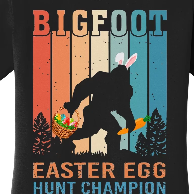 Bigfoot Sasquatch Bunny Egg Easter Day Women's T-Shirt