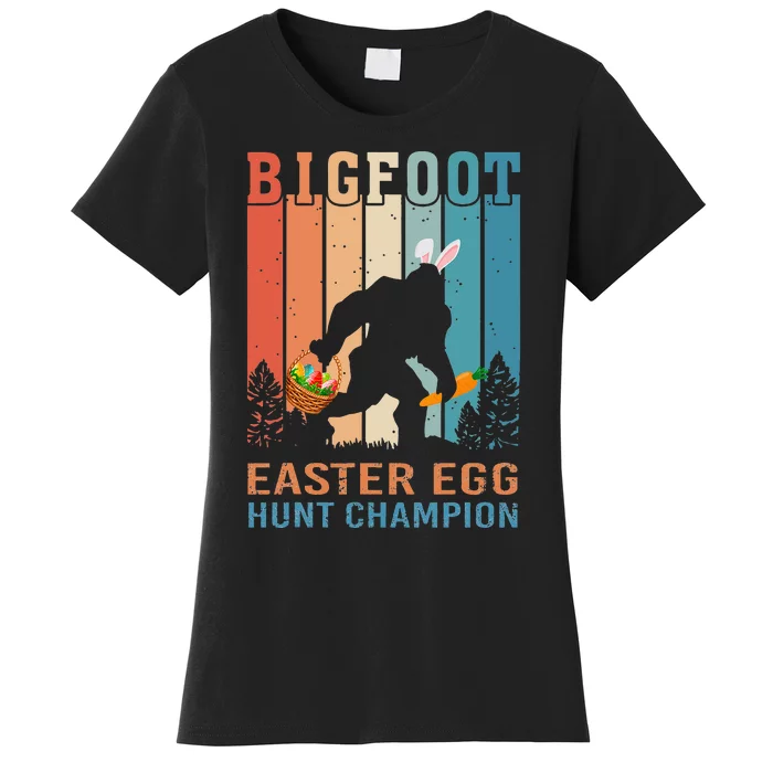 Bigfoot Sasquatch Bunny Egg Easter Day Women's T-Shirt