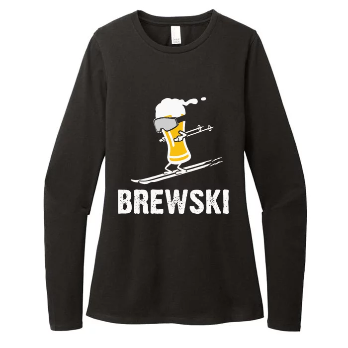 Brewski Skiing Beer Womens CVC Long Sleeve Shirt