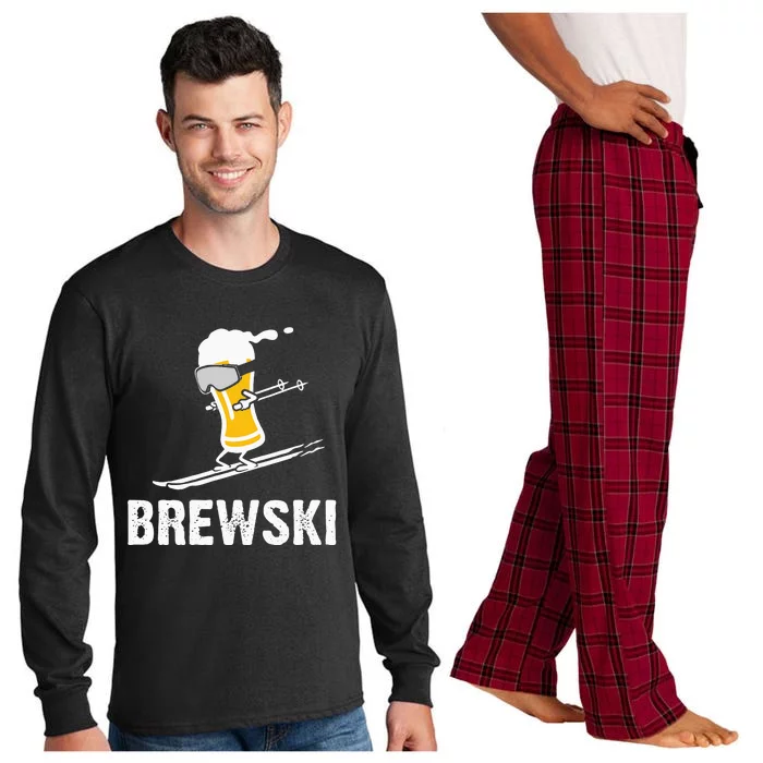 Brewski Skiing Beer Long Sleeve Pajama Set