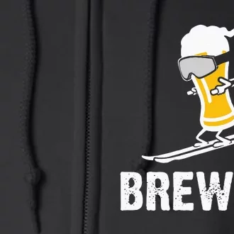 Brewski Skiing Beer Full Zip Hoodie