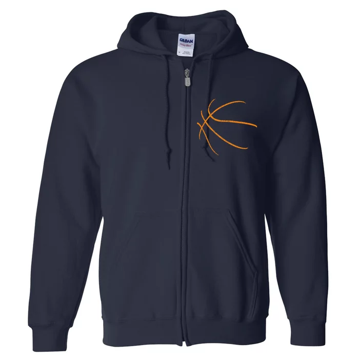 Basketball Silhouette Bball Player Coach Sports Baller Gift Full Zip Hoodie