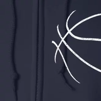 Basketball Silhouette Bball Player Coach Sports Baller Gift Full Zip Hoodie