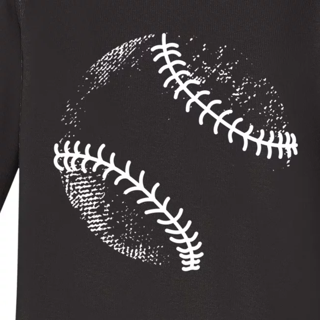 Baseball Silhouette, Baseball Ball Baby Long Sleeve Bodysuit