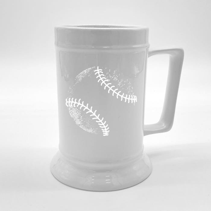 Baseball Silhouette, Baseball Ball Front & Back Beer Stein