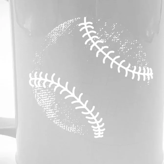 Baseball Silhouette, Baseball Ball Front & Back Beer Stein